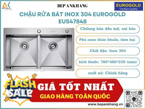 Chậu rửa bát chống xướt Eurogold EUS47848